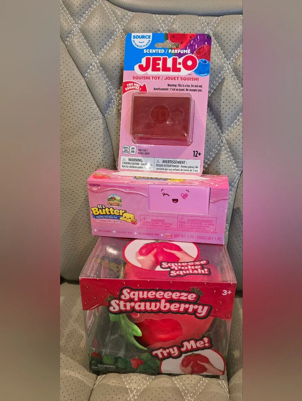 Bundle Of JELL-O Scented Squishy Toy - Pink Strawberry & Butter Pack